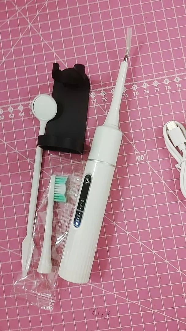 2-in-1 Ultrasonic Tooth Cleaner & Electric Toothbrush – Waterproof, USB Rechargeable, Compact Portable Design