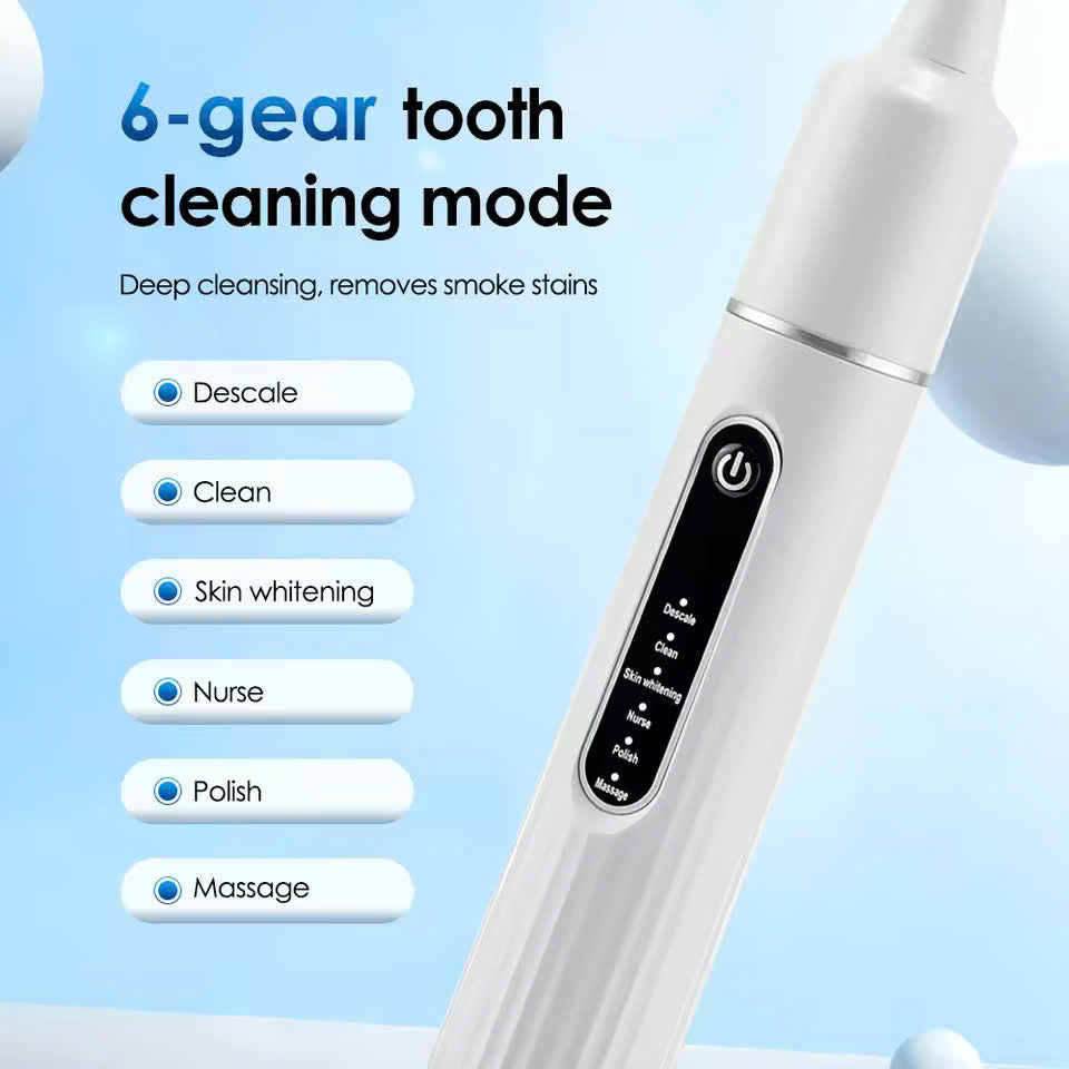 2-in-1 Ultrasonic Tooth Cleaner & Electric Toothbrush – Waterproof, USB Rechargeable, Compact Portable Design