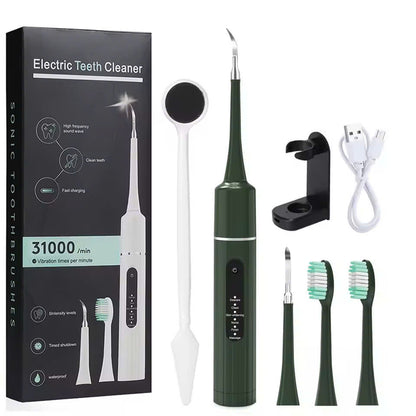 2-in-1 Ultrasonic Tooth Cleaner & Electric Toothbrush – Waterproof, USB Rechargeable, Compact Portable Design