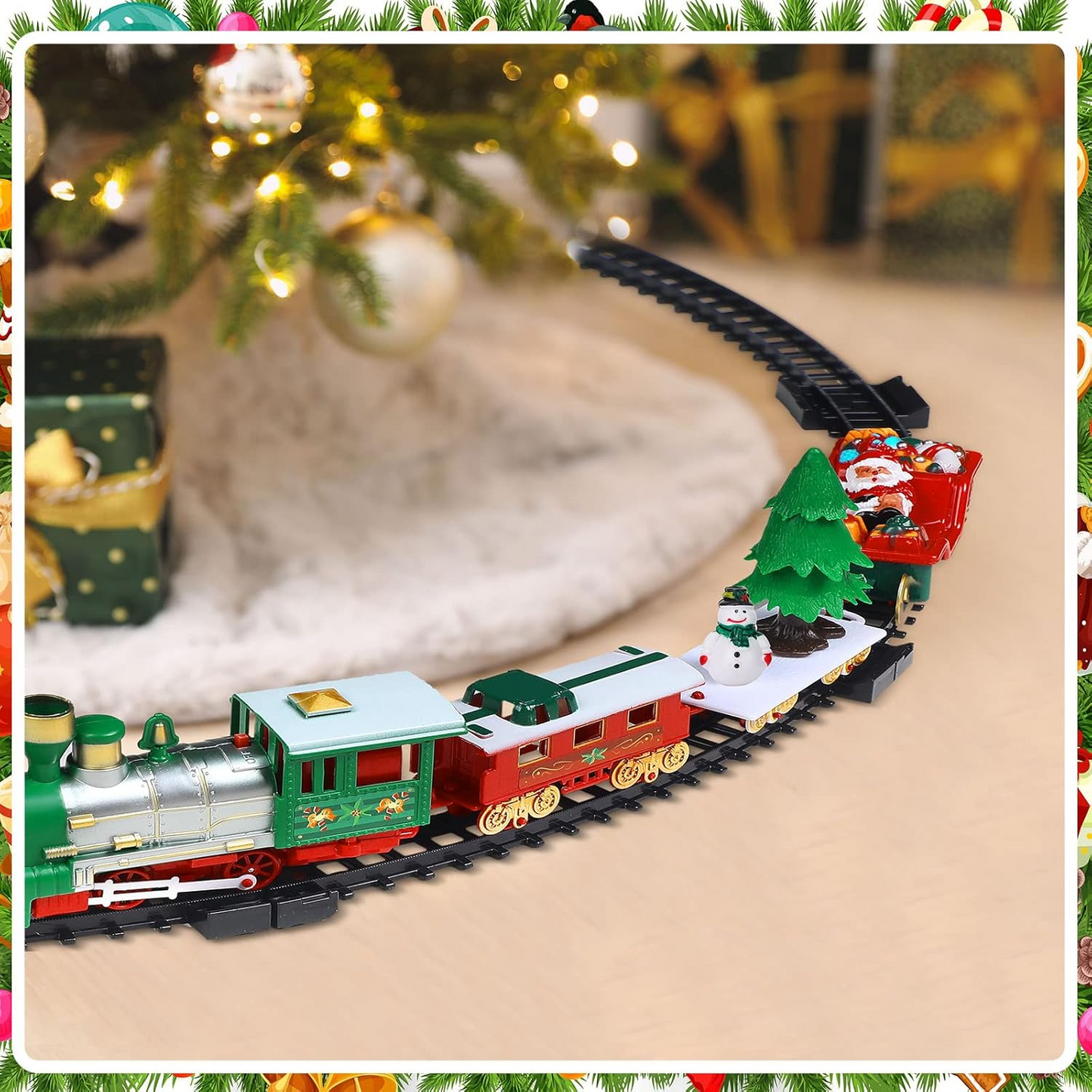 22Pcs Holiday Express Train Set – Electric Railway Toy for Kids with Light & Music, Safe for Ages 3+