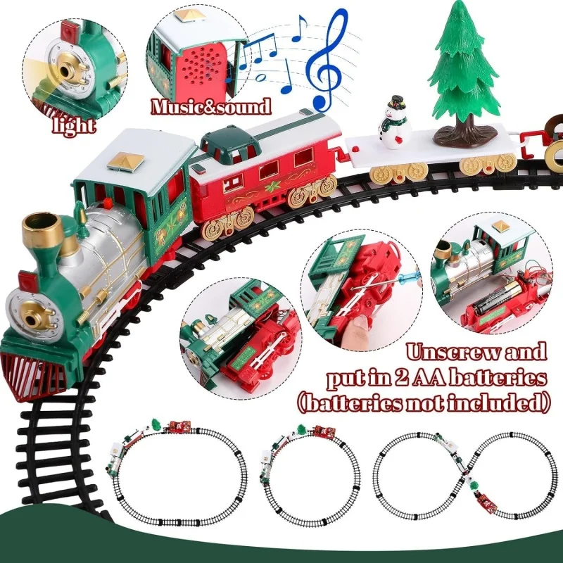 22Pcs Holiday Express Train Set – Electric Railway Toy for Kids with Light & Music, Safe for Ages 3+