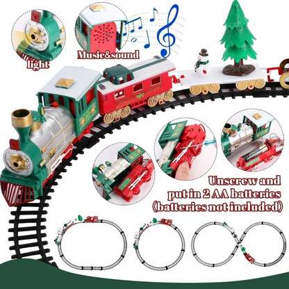 22Pcs Holiday Express Train Set – Electric Railway Toy for Kids with Light & Music, Safe for Ages 3+