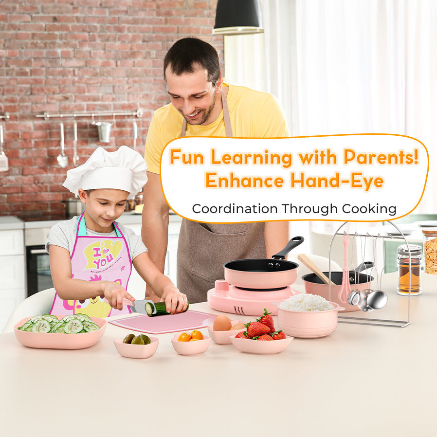 22 PCS Real Cooking Mini Kitchen Toys, Safe for Ages 3+