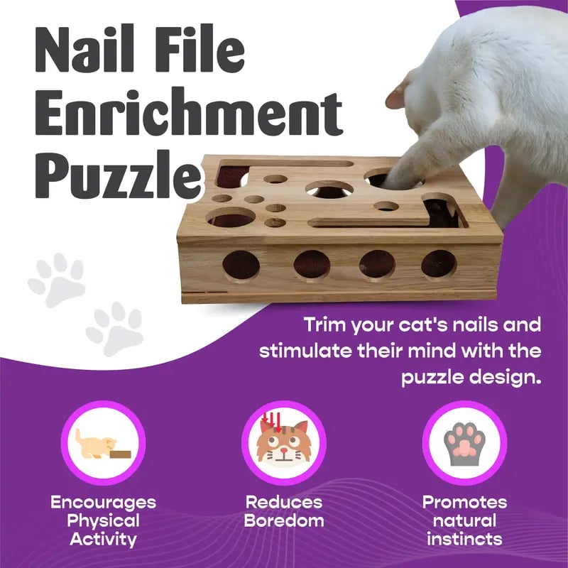 Cat Enrichment File Box | The Fun Way To Trim Claws