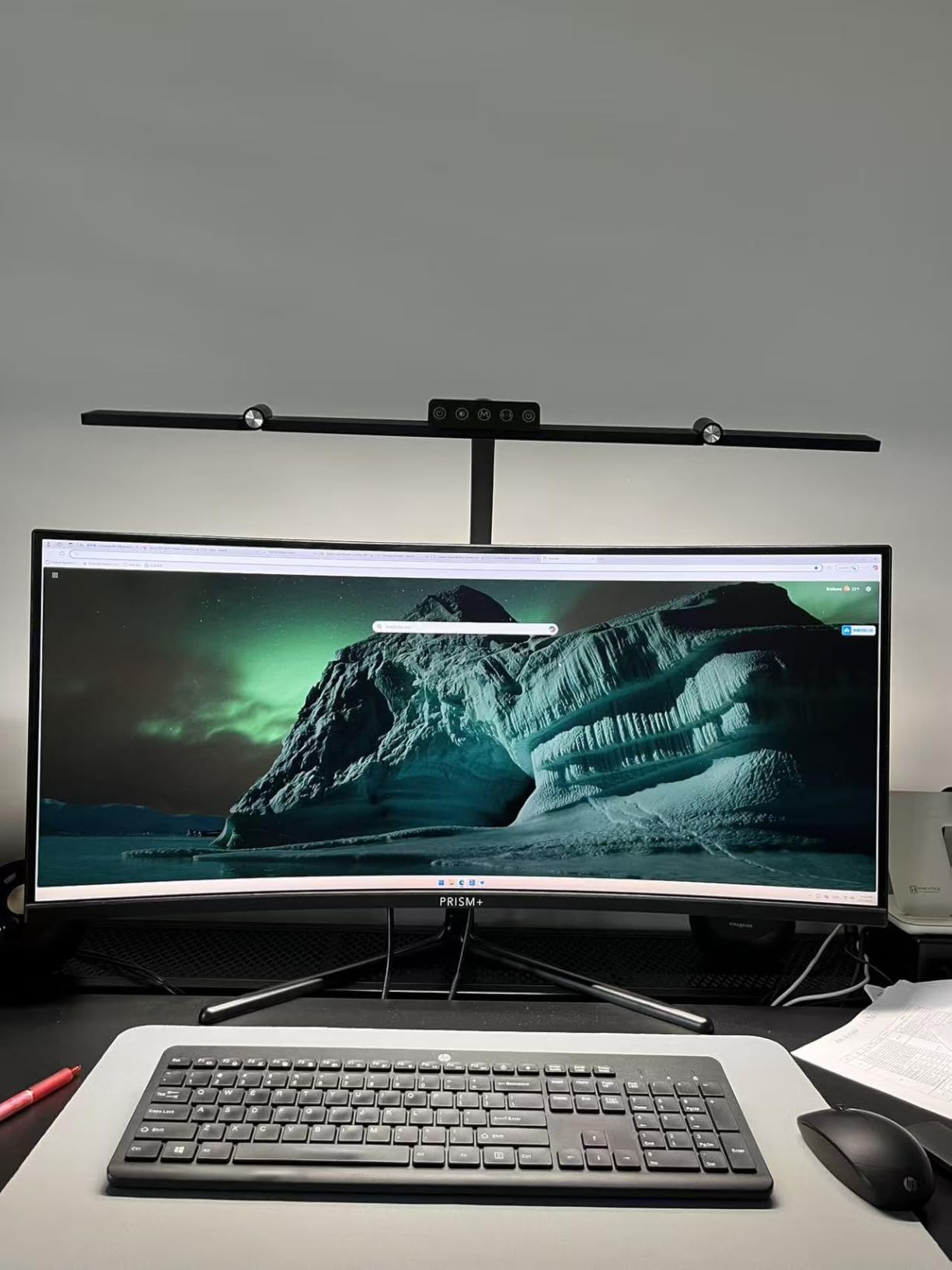 24W Triple-Head LED Desk Lamp with Clamp, Auto-Dimming, and 360° Flexible Gooseneck Design for Office and Home