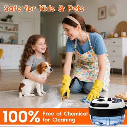 2500W Portable Handheld Steam Cleaner High Temperature Pressurised - Powerful Deep Cleaning for Kitchen, Car & Home