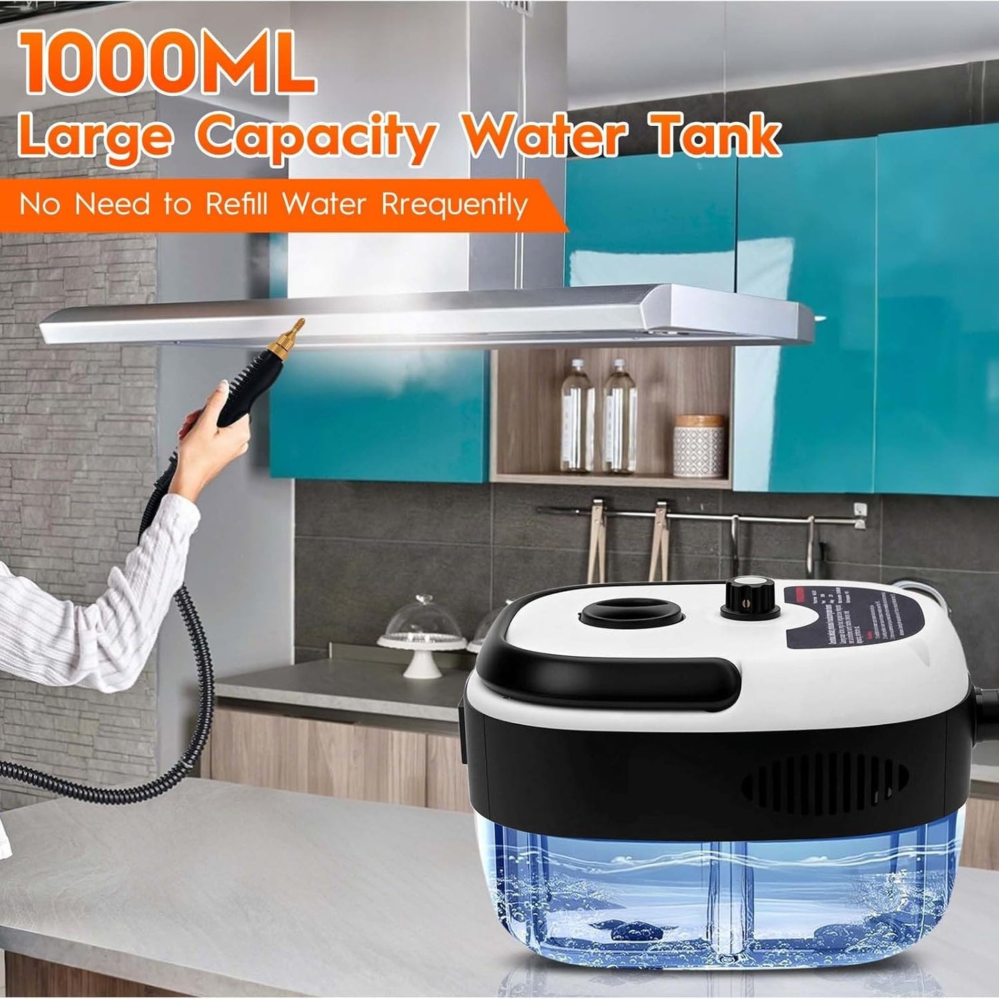2500W Portable Handheld Steam Cleaner High Temperature Pressurised - Powerful Deep Cleaning for Kitchen, Car & Home