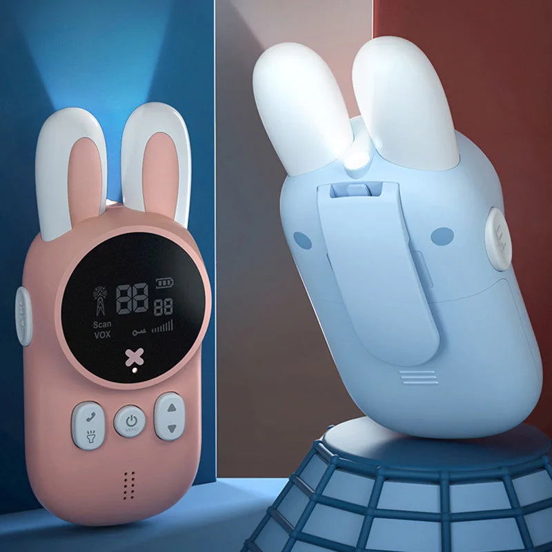 2PCS Cute Cartoon Walkie Talkie Toy with LCD Display and Hands-Free VOX Function, Safe for Ages 6+