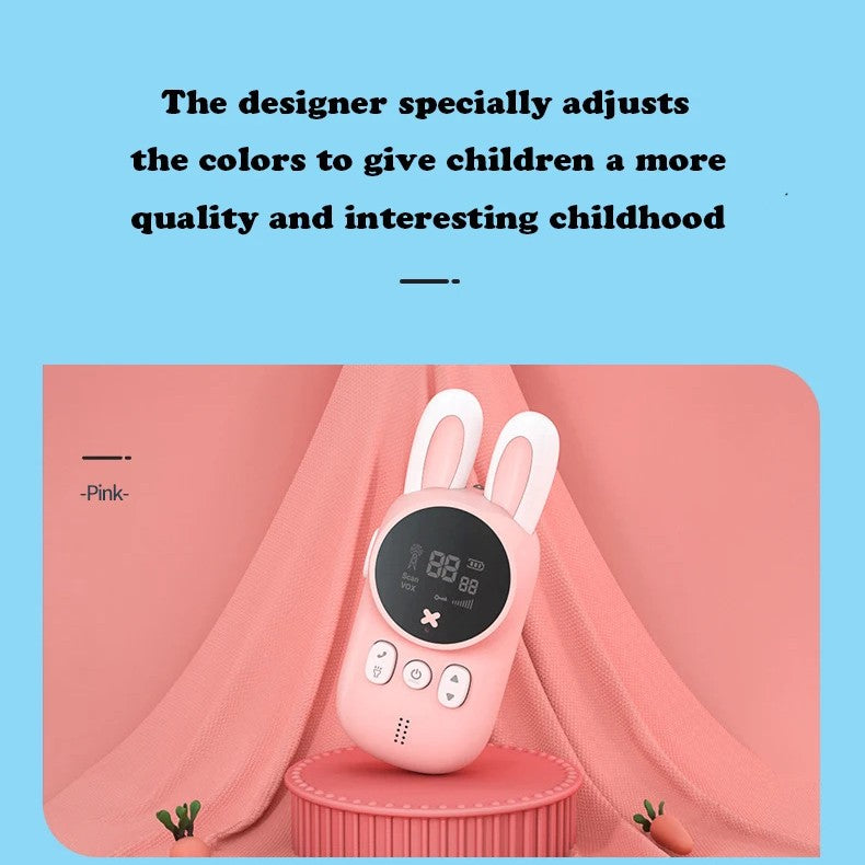 2PCS Cute Cartoon Walkie Talkie Toy with LCD Display and Hands-Free VOX Function, Safe for Ages 6+
