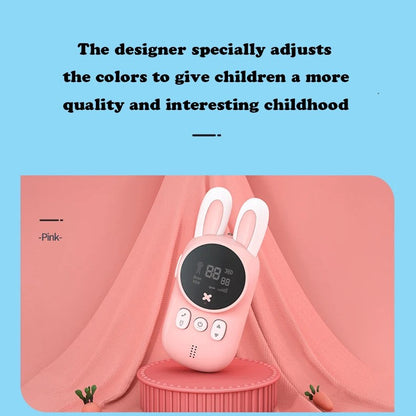 2PCS Cute Cartoon Walkie Talkie Toy with LCD Display and Hands-Free VOX Function, Safe for Ages 6+