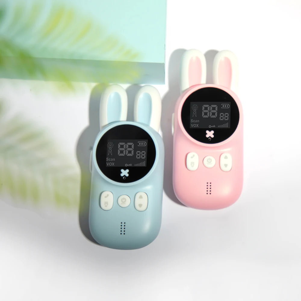 2PCS Cute Cartoon Walkie Talkie Toy with LCD Display and Hands-Free VOX Function, Safe for Ages 6+