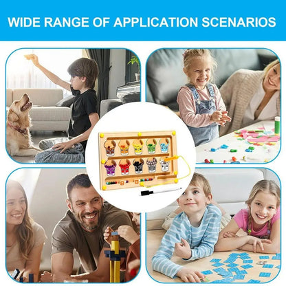 2 in1 Montessori Magnetic Maze & Drawing Board with Multiple Learning levels, Safe for 3+