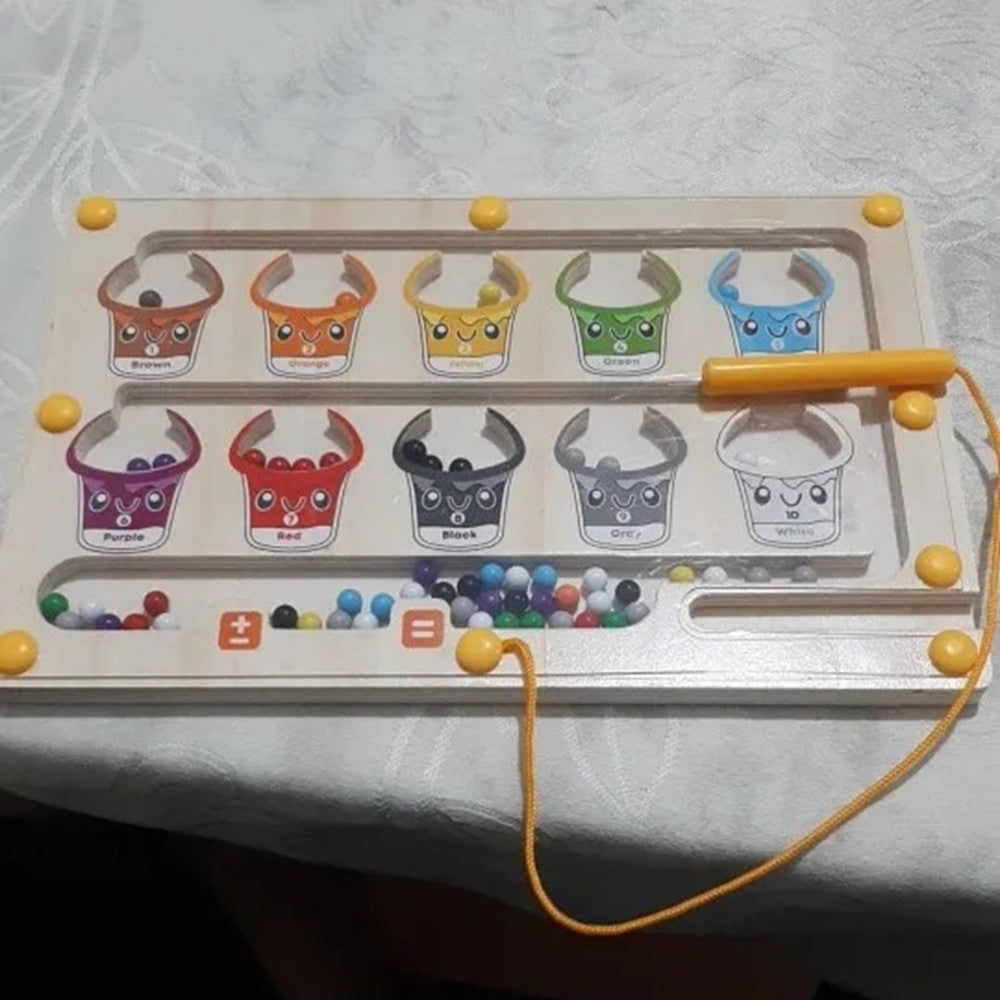 2 in1 Montessori Magnetic Maze & Drawing Board with Multiple Learning levels, Safe for 3+