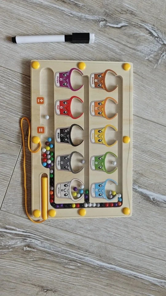 2 in1 Montessori Magnetic Maze & Drawing Board with Multiple Learning levels, Safe for 3+