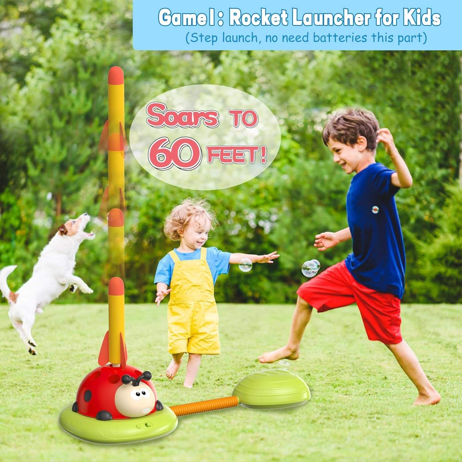 3-in-1 Active Play Toy – Jump, Ring Toss & Rocket Launch with Musical & Remote-Controlled, Easy to Assemble, Safe for Ages 3+