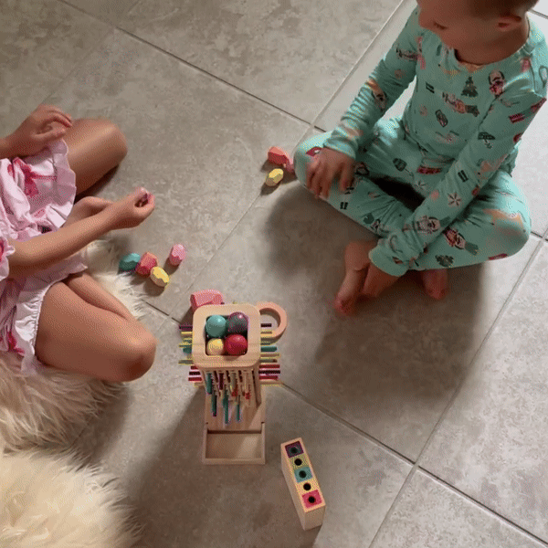 3-in-1 Montessori Game Wooden Stick Tower, Fine Motor Skills, Educational & Interactive Toy, Safe for Ages 3+