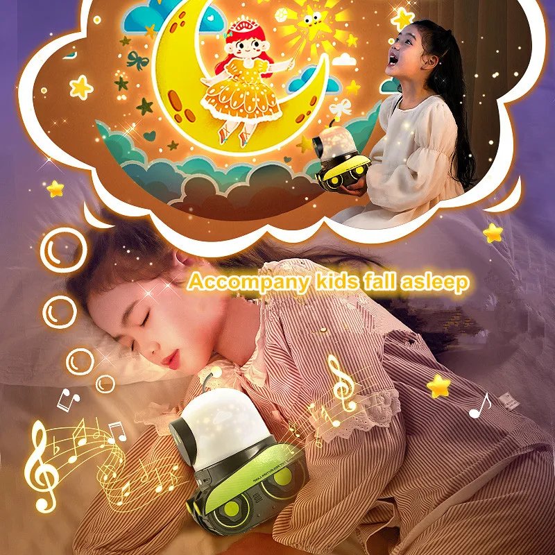 3-in-1 Robot Night Light, Star Projector & Bluetooth Speaker with Rotating Light with Music, Safe for Ages 1+