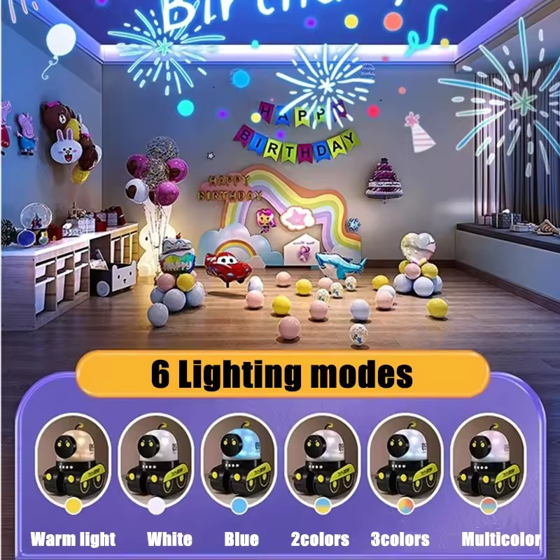 3-in-1 Robot Night Light, Star Projector & Bluetooth Speaker with Rotating Light with Music, Safe for Ages 1+