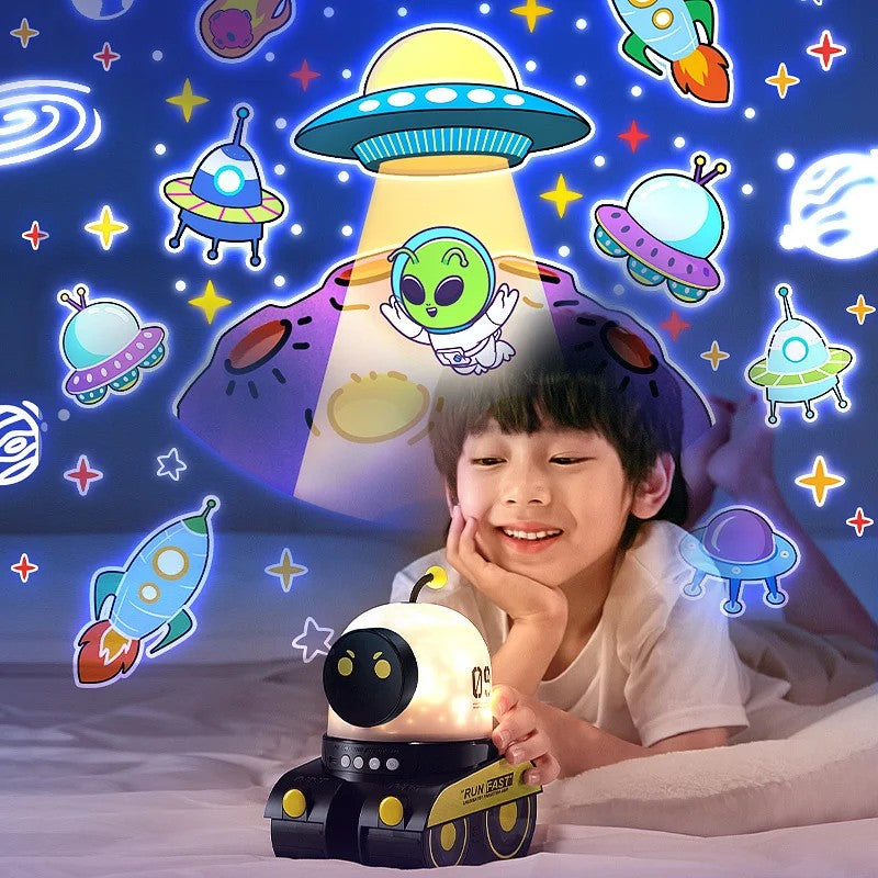 3-in-1 Robot Night Light, Star Projector & Bluetooth Speaker with Rotating Light with Music, Safe for Ages 1+