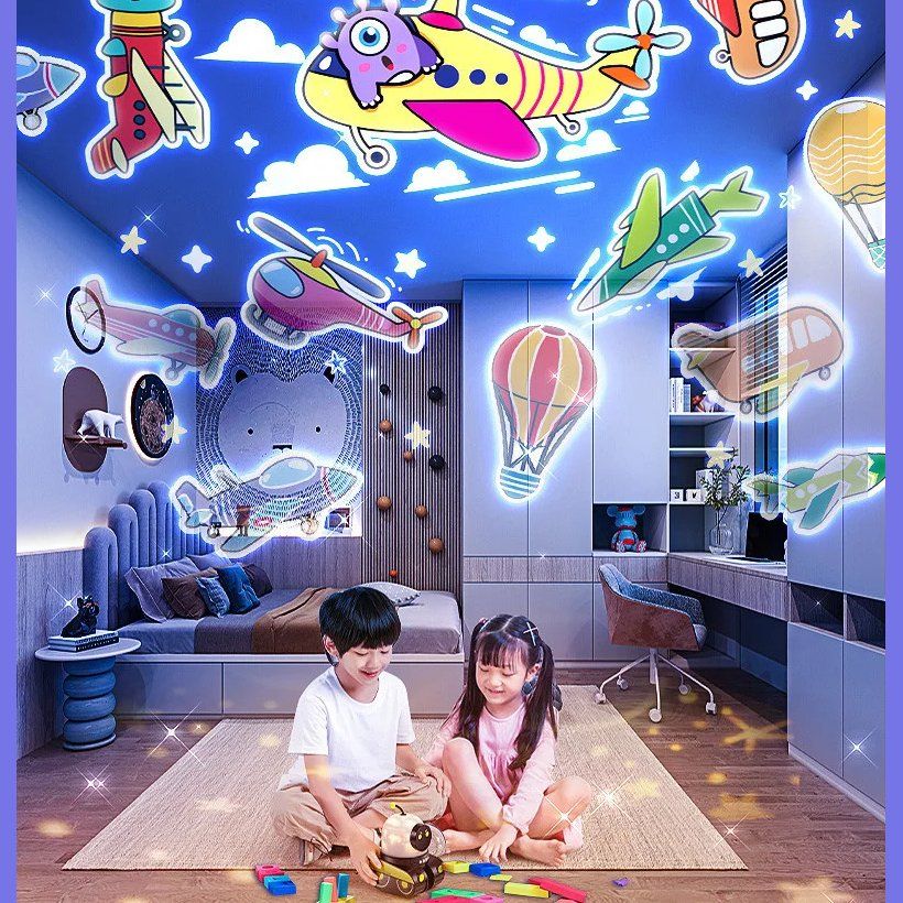 3-in-1 Robot Night Light, Star Projector & Bluetooth Speaker with Rotating Light with Music, Safe for Ages 1+