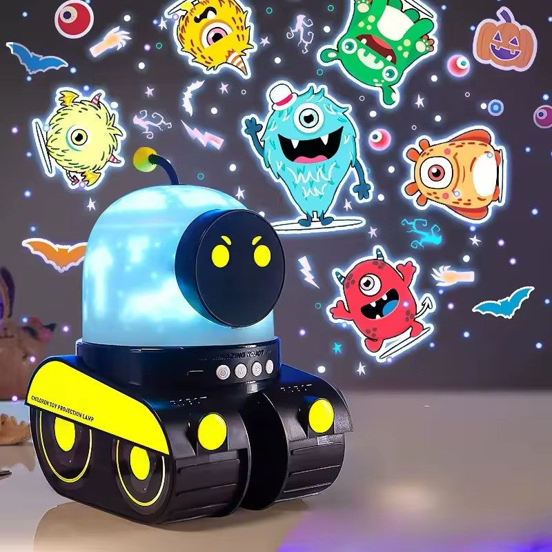 3-in-1 Robot Night Light, Star Projector & Bluetooth Speaker with Rotating Light with Music, Safe for Ages 1+