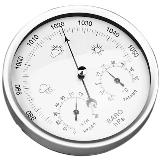 3-in-1 Weather Station – Analog Dial Barometer Thermometer & Hygrometer 130mm