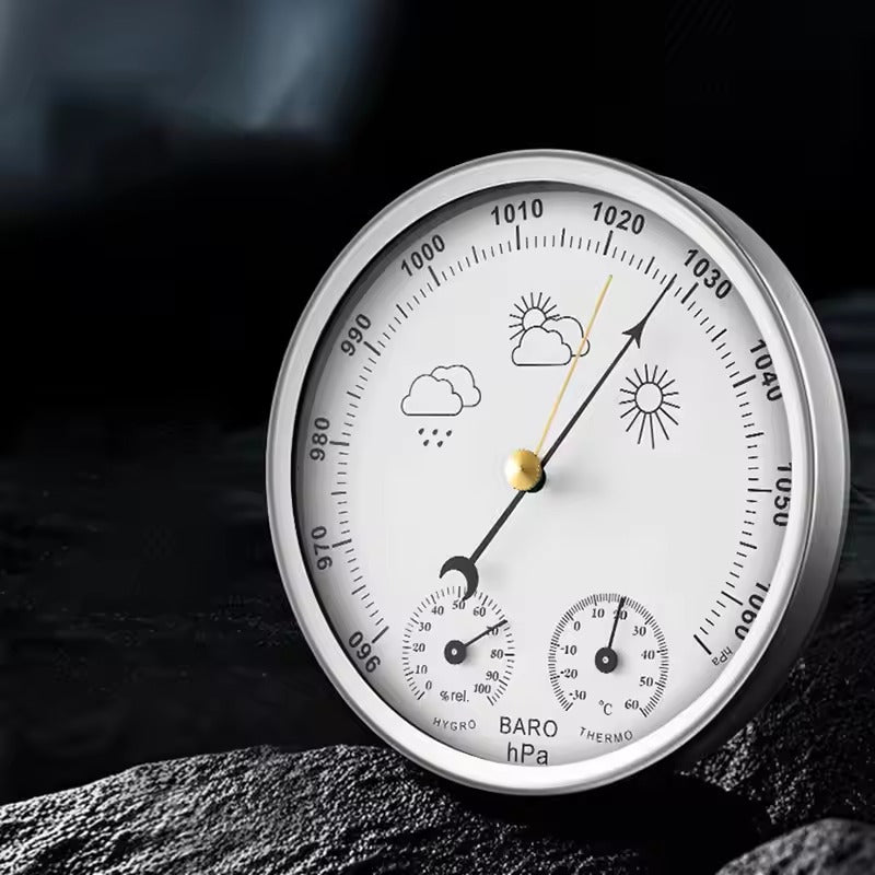 3-in-1 Weather Station – Analog Dial Barometer Thermometer & Hygrometer 130mm