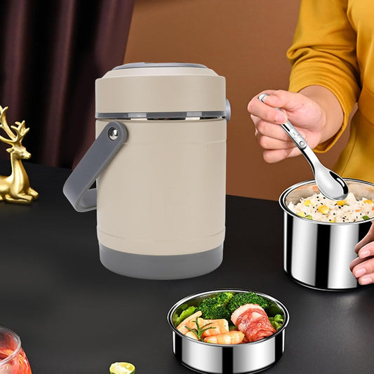 304 Stainless Steel Heated Lunch Box with USB Heating, Constant Temperature 65°C, Portable & Rechargeable