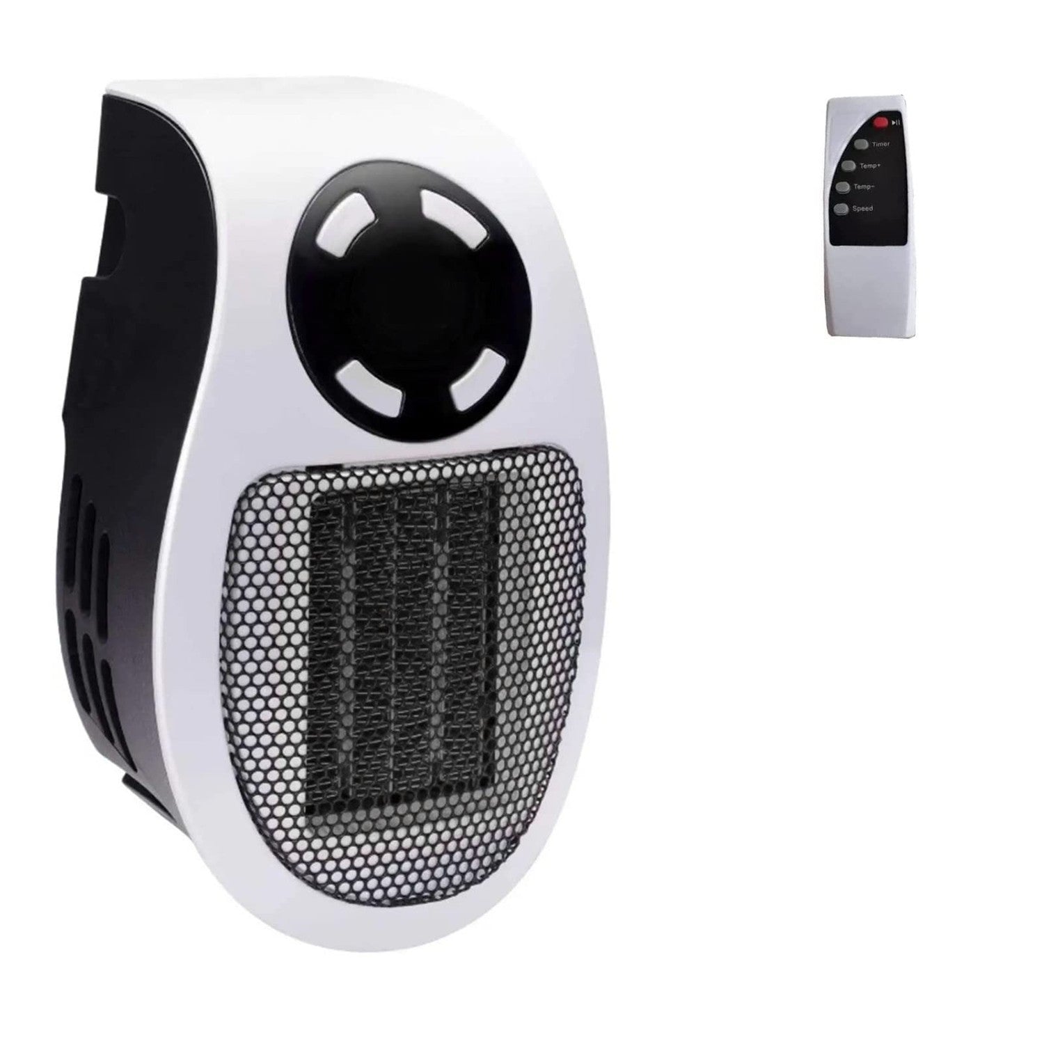 350W Portable Plug-in Electric Heater with Remote | Wall Mini Room Warmer with Adjustable Thermostat, LED Display & Timer