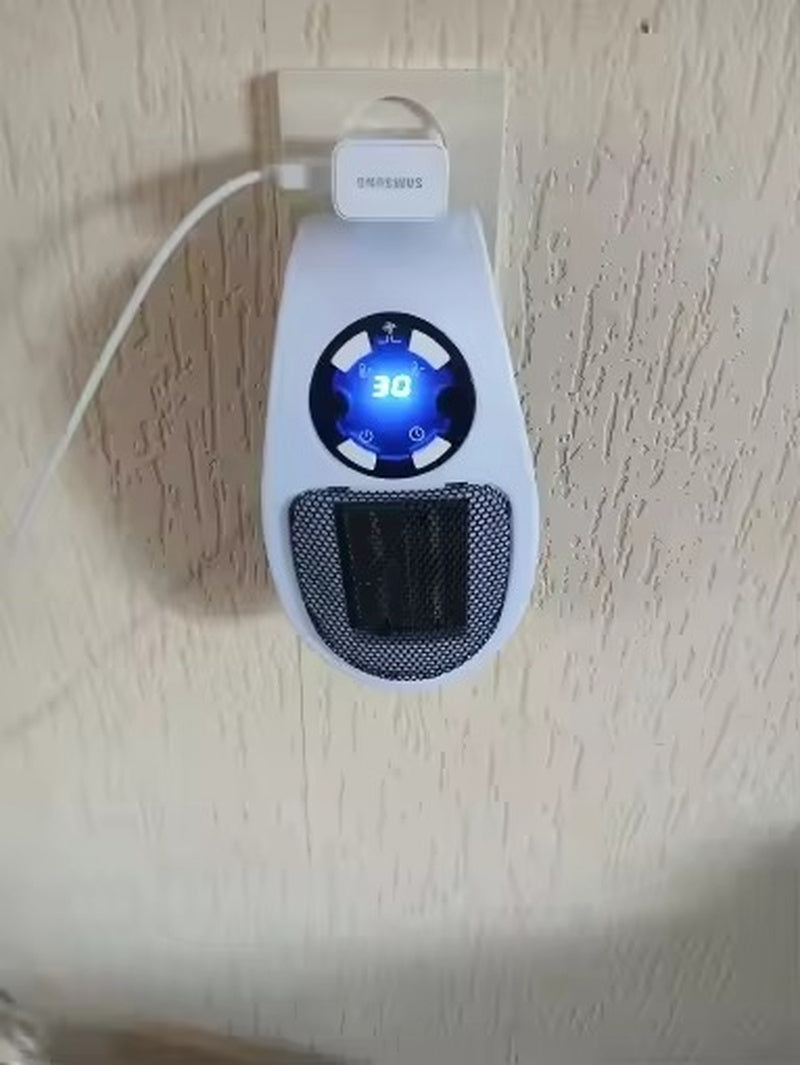 350W Portable Plug-in Electric Heater with Remote | Wall Mini Room Warmer with Adjustable Thermostat, LED Display & Timer