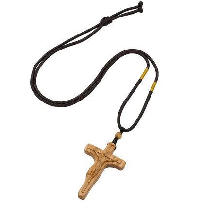 Handcrafted Wooden Cross Necklace
