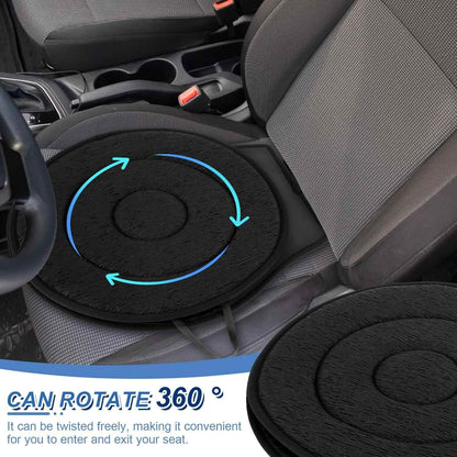 360-Degree Car Swivel Seat Cushion with Memory Foam Support, Comfortable & Breathable Material