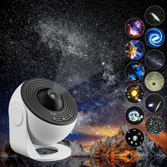 360° Planetarium Projector, Soothing Star Light for Relaxation, Discover 12 Galaxy Films in Stunning Detail