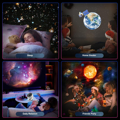 360° Planetarium Projector, Soothing Star Light for Relaxation, Discover 12 Galaxy Films in Stunning Detail
