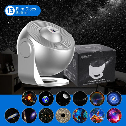 360° Planetarium Projector, Soothing Star Light for Relaxation, Discover 12 Galaxy Films in Stunning Detail