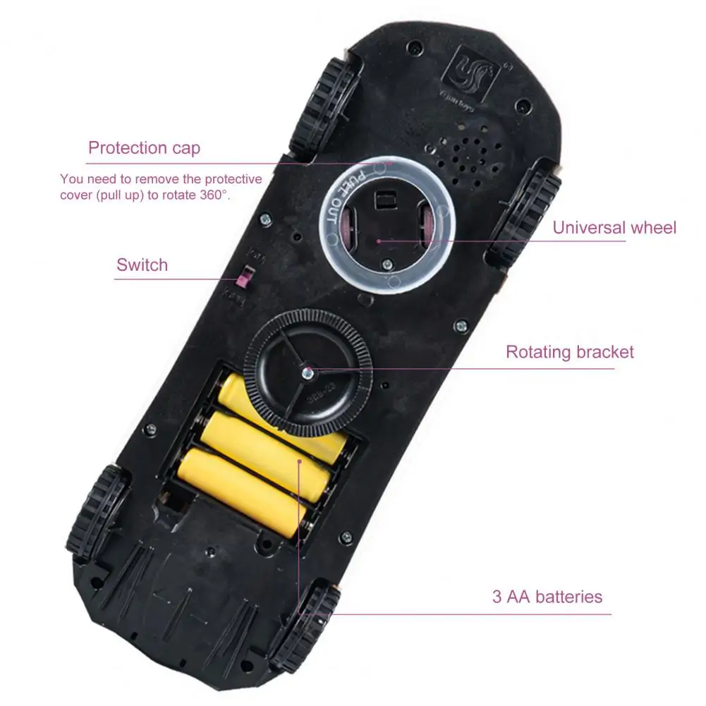 360° Rotating Police Car Toy with Sound & Light Electric Automatic Openable Doors, Safe for Ages 3+