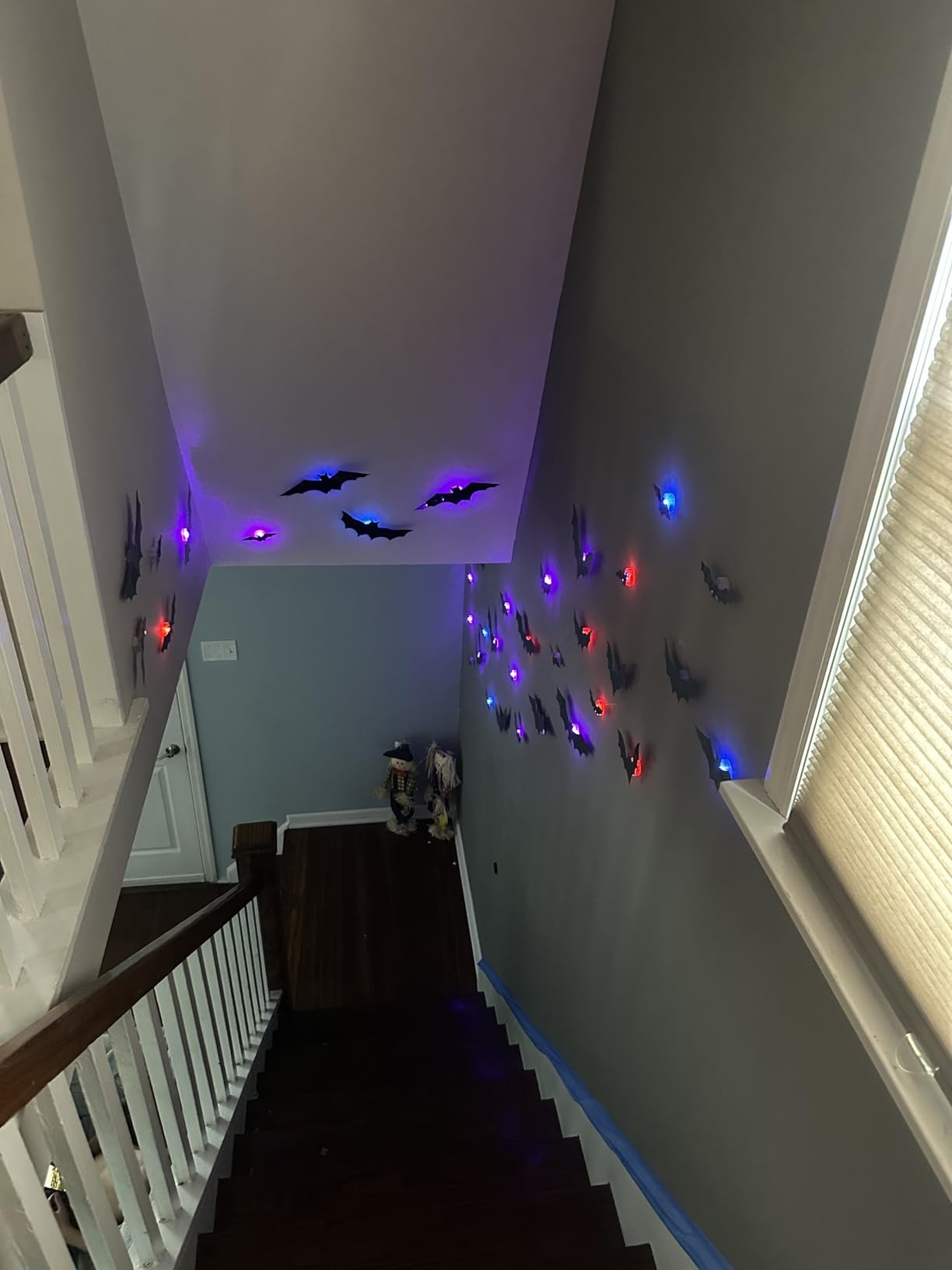 36 PCS LED-Powered 3D Bat Lights for Halloween Wall Decor – Safe Material, Button Battery Operated, Easy to Install & Remove