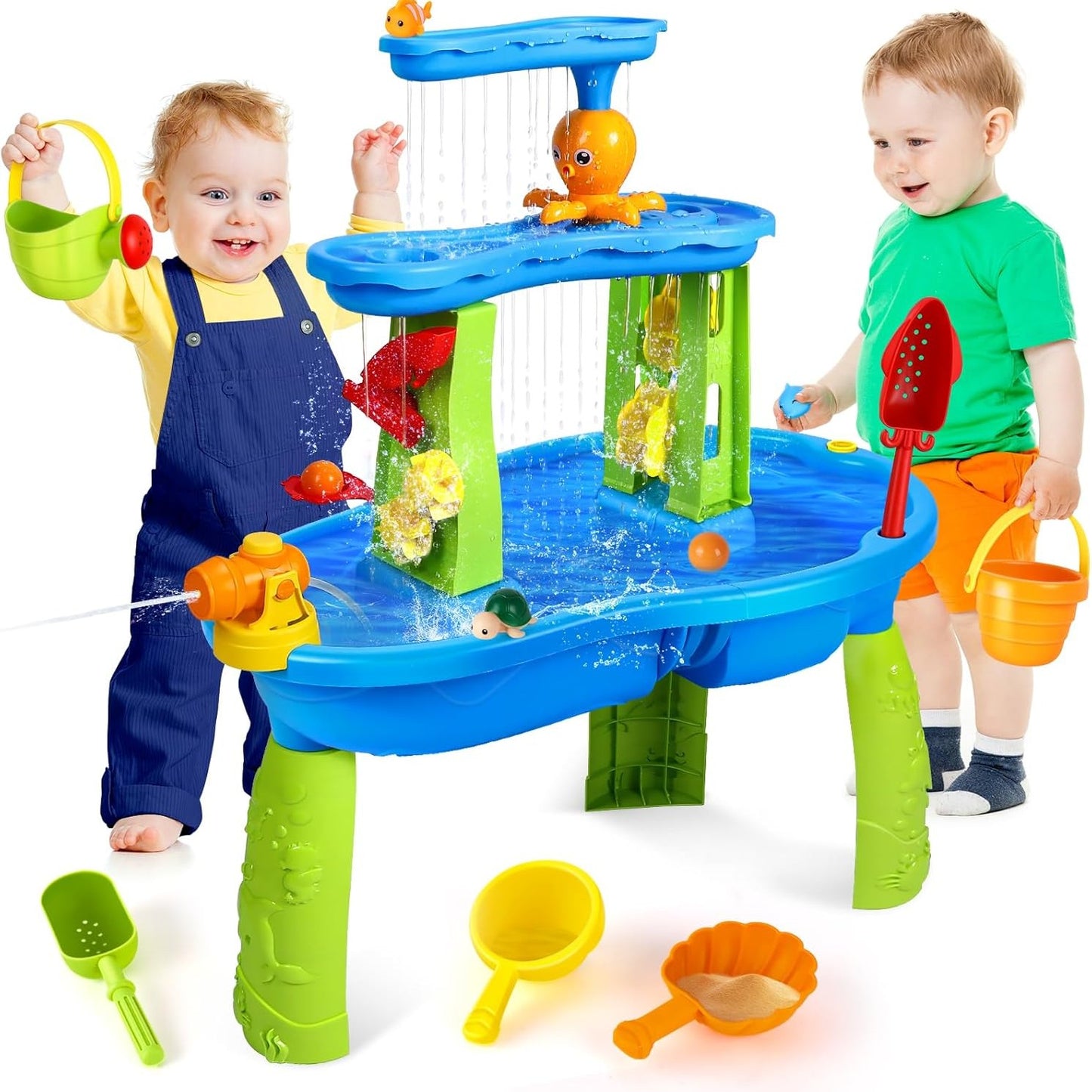 3 - Tier Outdoor Water Play Table with Accessories for Kids Summer Beach Backyard Garden Sensory Toy Set for Boys & Girls Ages 3+