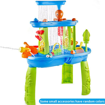 3 - Tier Outdoor Water Play Table with Accessories for Kids Summer Beach Backyard Garden Sensory Toy Set for Boys & Girls Ages 3+
