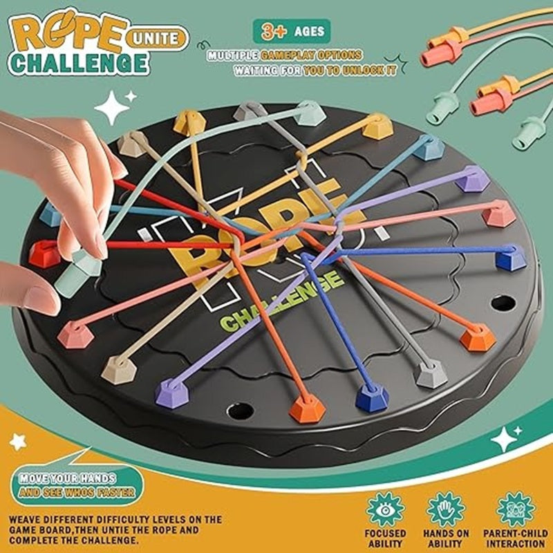 3 Levels Rope Knots Puzzle with Non-chemical Plastic, Various Modification, Safe for Ages 3+