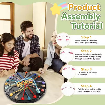 3 Levels Rope Knots Puzzle with Non-chemical Plastic, Various Modification, Safe for Ages 3+