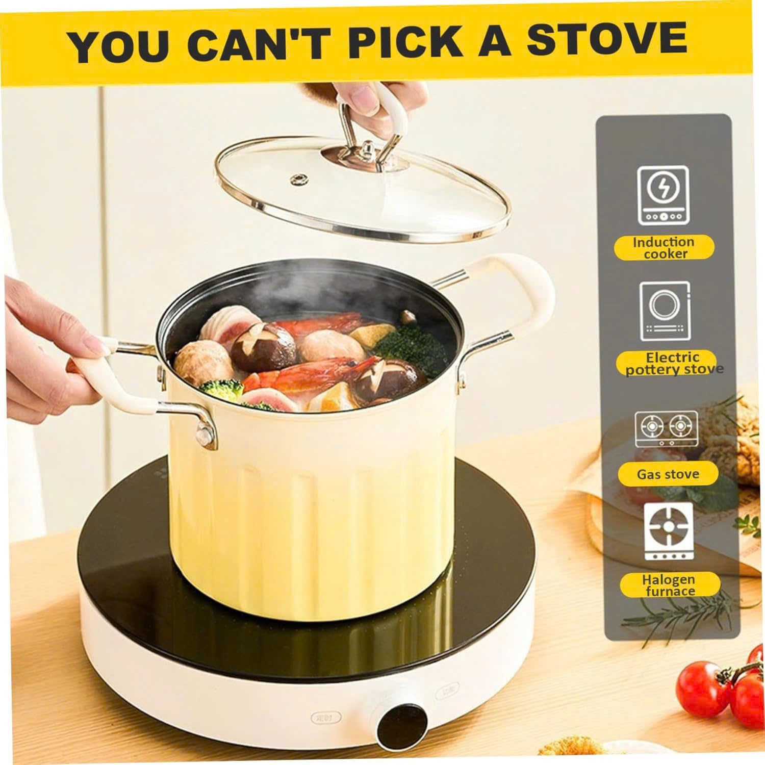 3 Litre Deep Frying Pot with Strainer – Safe Material, Compatible with Multiple Stovetops, Easy to Clean