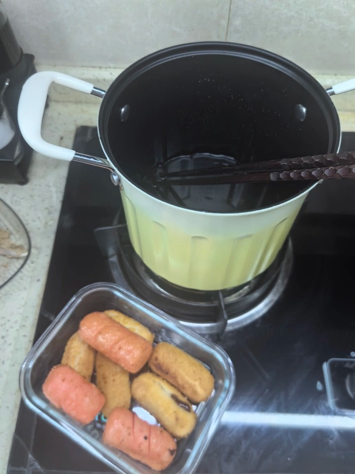 3 Litre Deep Frying Pot with Strainer – Safe Material, Compatible with Multiple Stovetops, Easy to Clean