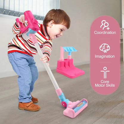 3 in 1 Electric Mini Vacuum Cleaner Toy with Simulated Suction Effect, Lights & Sounds, Safe for Ages 3+