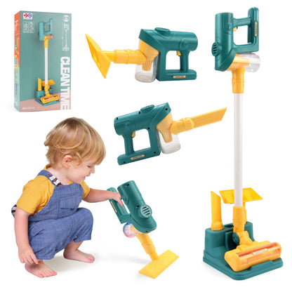 3 in 1 Electric Mini Vacuum Cleaner Toy with Simulated Suction Effect, Lights & Sounds, Safe for Ages 3+