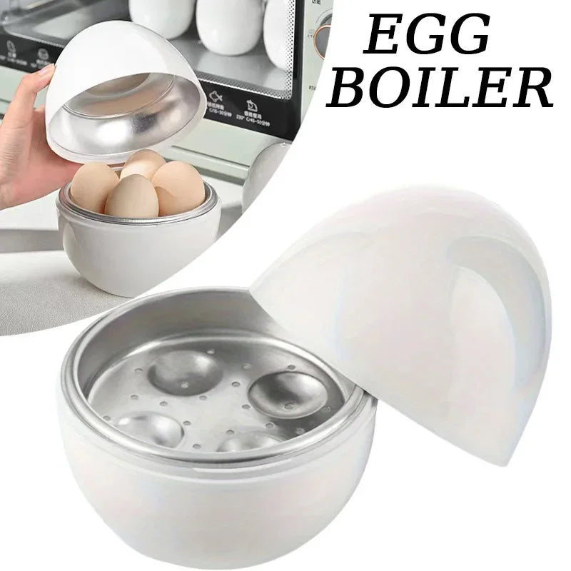 4-Egg Microwave Boiler – Quick Cooker for Perfect Soft or Hard Boiled Eggs & Built-in Easy Shell Remover