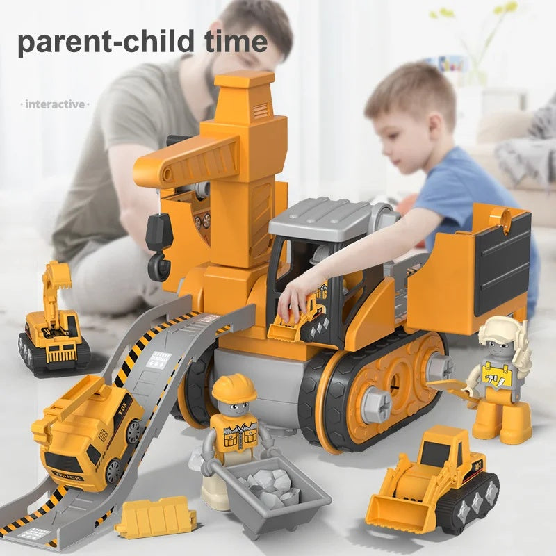 4-in-1 Kids Engineering Vehicle Assembly Toy – Boosts Creativity & Logic, Realistic Play, Electric Drill, Engineering Accessories, Safe for Ages 3+