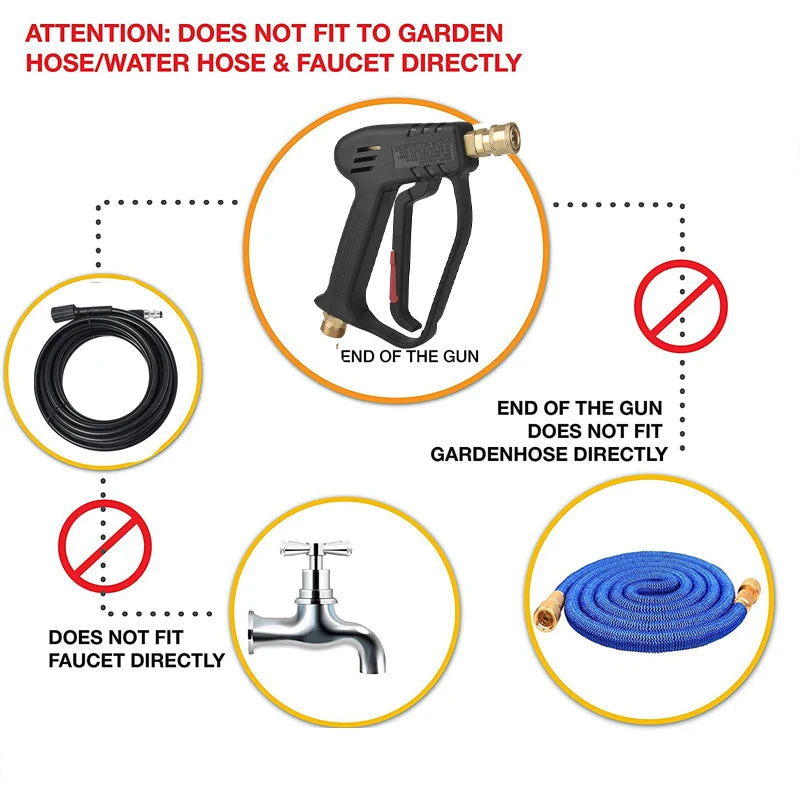 4000 PSI High-Pressure Washer Gun – Heavy-Duty Power Washer Spray Gun for Car, Patio & Driveway Cleaning