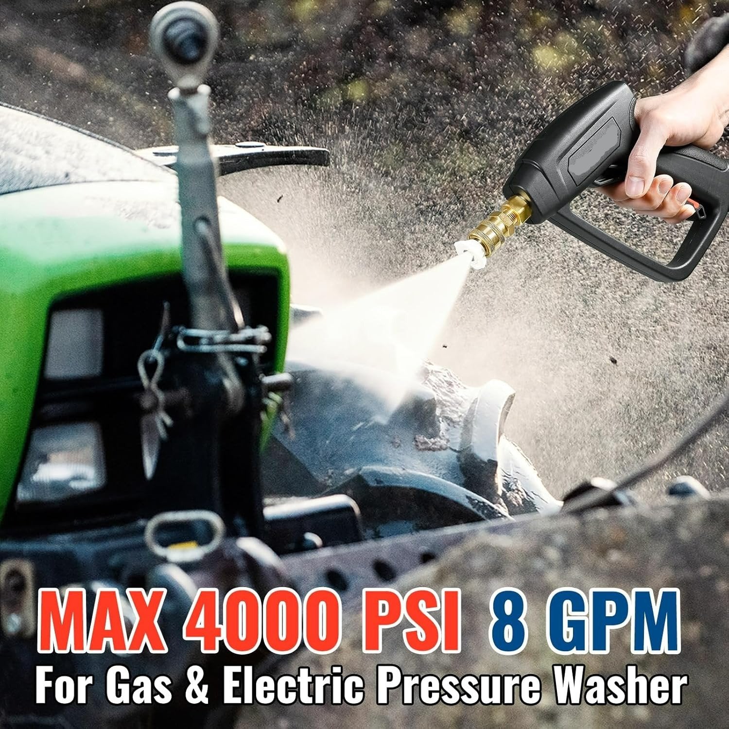 4000 PSI High-Pressure Washer Gun – Heavy-Duty Power Washer Spray Gun for Car, Patio & Driveway Cleaning