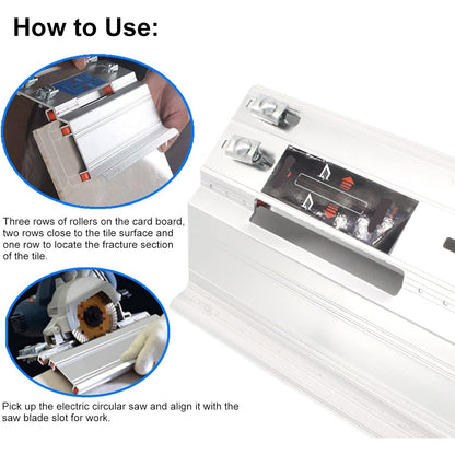 45-Degree Tile Chamfer Cutting Tool with Smooth Movement with 24 Rollers, Secure Fixing Screws